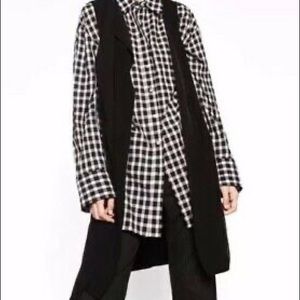 Zara black waistcoat vest with knot